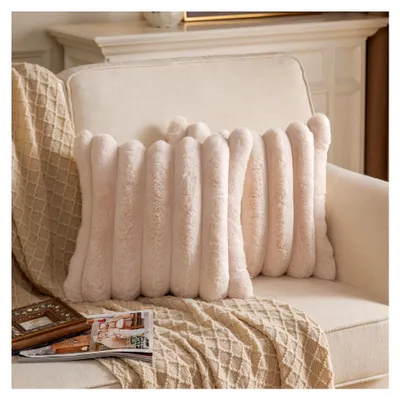 Produktbild von 2er Set gestreifte Kissenbezüge 40x40 cm in Beige