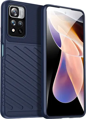 Produktbild von Mobigear Groove  Xiaomi Redmi Note 11T Hülle Flexibles TPU Backcover - Blau