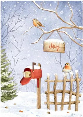 Immagine prodotto di STAMPERIA Carta di riso A4 per decoupage, uccelli della Valle d'Inverno