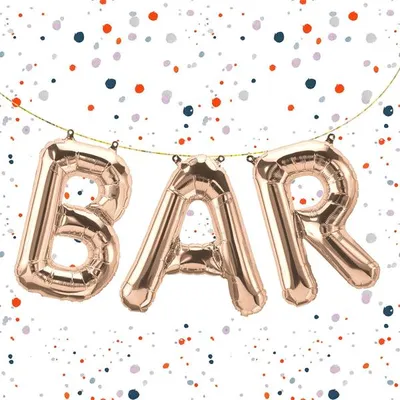 Produktbild von Folienballon Schriftzug Bar, Rosegold, ca. 80 cm für Luftbefüllung