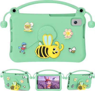 Produktbild von Kinder Hülle für Lenovo Idea Tab 11"/Xiaoxin Pad 2024 11" Leicht Stoßfeste Kindgerechtes Schutzhülle mit Griff, Biene Ständer Grün