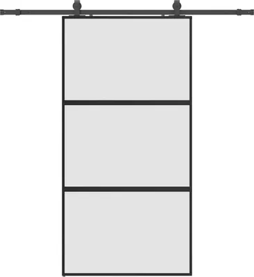Zdjęcie produktu dla vidaXL Drzwi przesuwne z czarnym okuciem 102,5x205 cm szkło hartowane