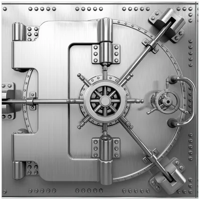 Produktbild von Wallario Magnet für Kühlschrank / Geschirrspüler, magnetisch haftende Folie - 60 x 60 cm, Motiv: Tresortür mit Öffnungsmechanismus