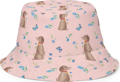 Produktbild von Mr. & Mrs. Panda Sonnenhut Hund Blume Größe S/M - Rosa - Geschenk, Hunde, Süß, Fischerhut, Bucket Hat, Boonie, Sprüche, Halsband, Strandhut, Anglerhut