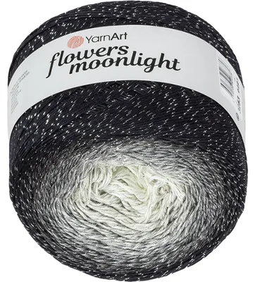 Produktbild von Garn „Flowers Moonlight“ – 260 g, 1000 m – Schwarz, Grau