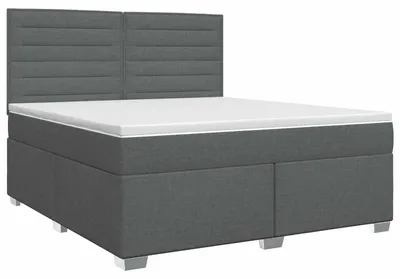 Obrázek produktu pro vidaXL Skříňová postel s matrací tmavě šedá 140 x 190 cm látka