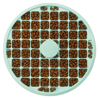 Imagen del producto de Cuenco Antihogares de Outward Hound, comedero lento para razas de perros braquicéfalas (de cara plana), antideslizante, duradero, tamaño pequeño (color menta)