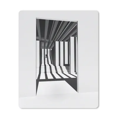 Produktbild von MuchoWow® Mauspad Mousepad Tür - Schatten - Weiß - Linien 30x40 cm - Mousepads - Maus Mat - Pad - Mausunterlage - Mausmatten