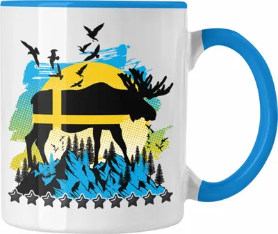 Produktbild von Trendation - Schweden Tasse Geschenk Urlaub Flagge Blau (Blau)