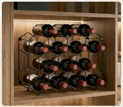 Produktbild von Weinregal für 13 Flaschen Flaschenregal Verstellbaren Füßen 43 x 15,5 x 31 cm