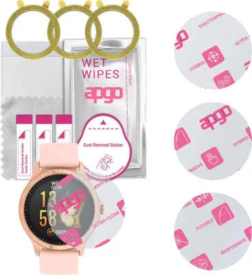 Produktbild von apgo 3 Stück Schutzglas, klar, kompatibel mit Garett Women Maya Smartwatch, Hybrid 8H, Ersatz für Hartglas, Displayschutzglas, Bildschirmschutz, Displayschutz, kratzfest