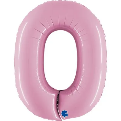 Produktbild von Riesenzahl Folienballon 40"/102cm | Pastel Pink Zahl: 0
