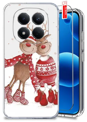 Productafbeelding van Beschermhoes voor Xiaomi Redmi Note 15 Pro 4G, kerstmotieven, transparante hoes + screenprotector