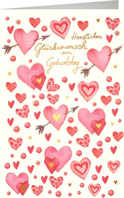 Produktbild von Geburtstag - Glückwunschkarte im Format 11,5 x 17 cm mit Umschlag