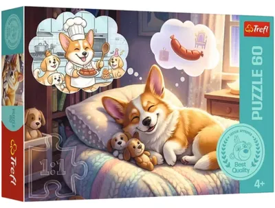 Obrázek produktu pro Puzzle – 60 dílků – Corgi v říši snů – Trefl 17434
