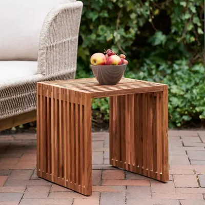 Produktbild von Design Beistelltisch LINETA 40cm Teakholz In-/Outdoor