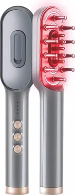 Produktbild von LED Haarkamm gegen Haarausfall mit RP Technologie, Kopfhautmassage, elektrisches Haarwachstumsgerät für Männer & Frauen, grau
