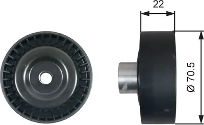 Produktbild von GATES T36611 Umlenkrolle Keilrippenriemen 70mm für PORSCHE 911 (996) 911 (997) BOXSTER (987) 911 Cabriolet (996) 911 Cabriolet (997)
