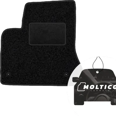 Produktbild von moto-MOLTICO Fahrer Fußmatte Auto Velours Fahrerseite Autoteppiche Schwarz Fahrermatte 1-teilig passend für Citroen C4 Picasso I 2006-2012