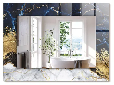 Produktbild von Abstraktes Marmormuster – Rechteckiger Spiegel mit Druck 80x60 cm – Modern - Dekorativ für die Wand