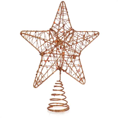 Produktbild von COM-FOUR® Deko Stern Weihnachten - Weihnachtsdekoration Stern aus Metall - Aufsteller Weihnachtsstern mit Glitzer