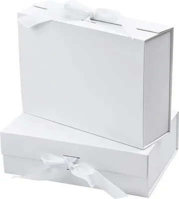 Productafbeelding van Famanu Geschenkdozen set - Magnetisch sluitend met deksel en strik - 26 x 19 x 8 cm