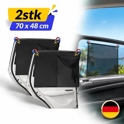 Immagine prodotto di 2 tende parasole per auto, protezione UV, rete, 70 cm x 48 cm, per uso automobilistico