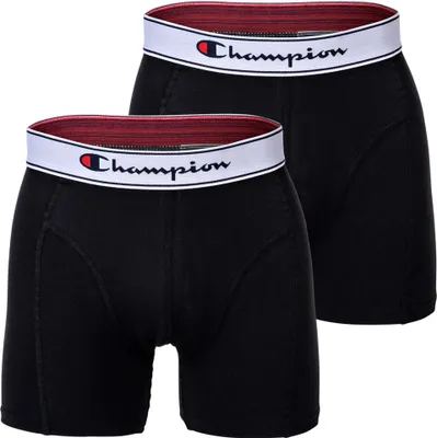 Produktbild von Champion Herren Boxershorts, 2er Pack - Baumwolle, Logobund, einfarbig Schwarz S