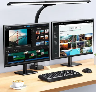 Produktbild von Welikera LED Schreibtischlampe,18W, 46cm Tischlampe mit Fernbedienung,verstellbarer, Augenschutz,Timing,Einstellbare Dimmen & Farbtemperaturen,Berührungssteuerung