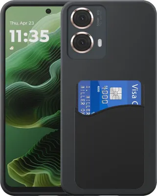 Obrázek produktu pro Vhodný pro Motorola Moto G35 Pouzdro na telefon se silikonovým držákem karet - Flexibilní zadní kryt Pouzdro ze silikonového TPU se silikonovou přihrádkou na karty - Black - Smartphonics