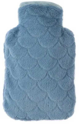 Produktbild von Wärmflasche mit Bezug 2L Blau Naturkautschuk mit Kängurutasche