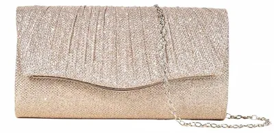 Productafbeelding van TTPSRY Elegante avondtas, clutch voor dames, met glitters en afneembare ketting, klein formaat