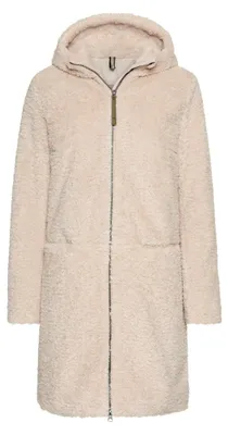 Produktbild von camel active Damen Teddyfell Mantel lang mit Frontzipper & Kapuze Mandel, womenswear-54