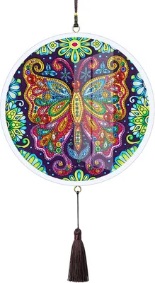 Produktbild von DIY-Diamant-Malerei, 5D DIY-Diamant-Malerei Sonderform Kaleidoskop Schmetterling mit Quastenanhänger