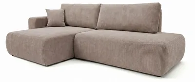 Produktbild von VENASI Ecksofa mit Schlaffunktion SOHO, Braun Cordstoff, Ottomane Links