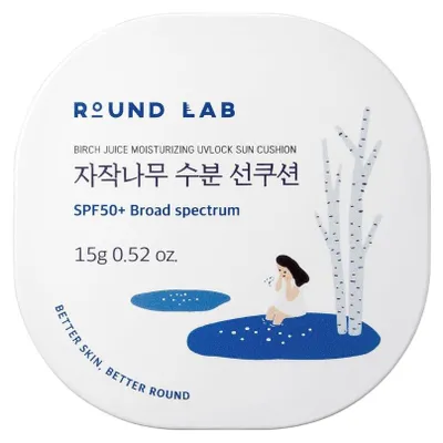 Produktbild von Round Lab Birch Juice Moisutrizing Sun Cushion_15g - Feuchtigkeitsspendendes Sonnenschutzmittel in Kissenform