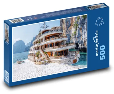 Produktbild von Puzzle 500 Luxusyacht Entlang der Klippe - martinpuzzle