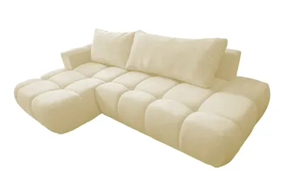 Produktbild von Ecksofa Milano Wolke 280x165 mit schlaffunktion bettkasten Beige Monolith 04 Links