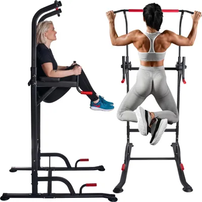 Obrázek produktu pro FIT4MED | Posilovací tyč - černá - nastavitelná výška 190-230 cm - multifunkční tréninková stanice - 23 kg