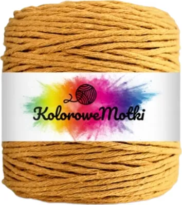 Produktbild von Makramee Garn 200m 3mm Senf | Naturliche Stark, Baumwollgarn, Baumwollschnur, Große Rolle, Perfekt für Basteln