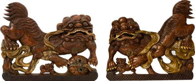 Produktbild von Fine Asianliving Chinesische foo Hunde Fu Löwe Hunde Tempel Paar Peking Löwen, Fu FOO Hund Statuen, Steinwächter-Statuen Chinesisch Feng Shui Guardian Löwen Porzellan Jingdezhen