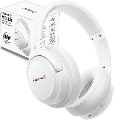 Produktbild von Feegar Bluetooth-Kopfhörer über Ohr, 65 Stunden Spielzeit und 6 EQ-Musikmodi, kabellose Kopfhörer mit Mikrofon, HiFi-Stereo, faltbares leichtes