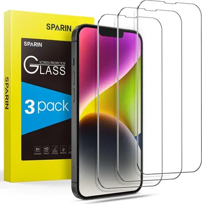 Produktbild von Panzer Schutz Glas für iPhone 14/13 Pro, 3 Stück, 9H-Härte, HD Schutzfolie