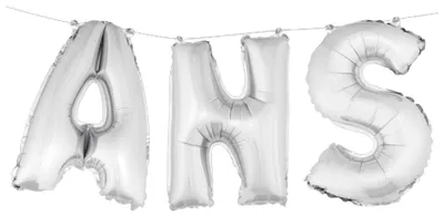 Produktbild von Folienballons Buchstaben ans Silber 36 cm für Party-Deko - Einheitsgröße