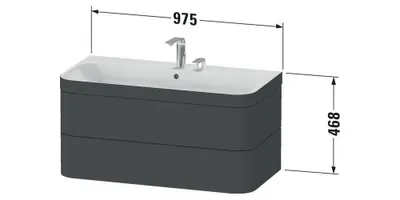 Produktbild von Waschtischunterbau HAPPY D.2 PLUS 975x490mm m UB o Hahnloch weiß supermatt ohne Hahnloch weiß supermatt
