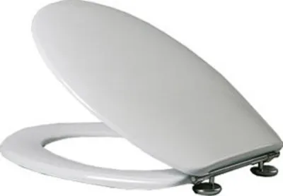 Produktbild von VIGOUR WC-Sitz derby basic plus für Stand/Wand WC mit Edelstahlscharnieren und Winkelpuffern, weiß