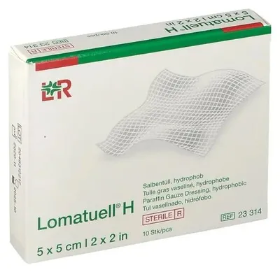 Immagine prodotto di LOMATUELL H Garza oleata 5x5 cm sterile