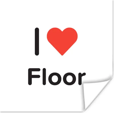 Produktbild von MuchoWow® Poster Ich liebe - Boden - Mädchen 50x50 cm - Wohnzimmerdekoration