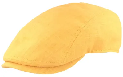 Productafbeelding van Fijne flatcap, 100% linnen, modieuw voering van Hut-Breiter, goud, maat 64