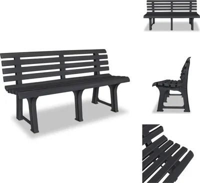 Produktbild von vidaXL Gartenbank 145,5 cm Kunststoff Anthrazit -  Gartenbänke